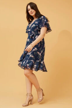 MILA FLORAL WRAP SHORT DRESS -Female Clothing Store 00c30938ed66758c48b41bbcbbb19096