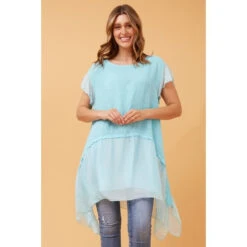 DAYA DOUBLE LAYER LINEN TOP -Female Clothing Store 03bac2c1064f3f1a09ab96b7bbc84de2