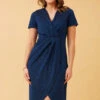CARLY MOCK WRAP MIDI DRESS