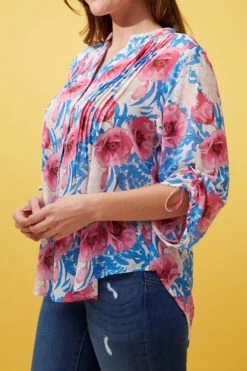 FLORAL PLEATED BLOUSE -Female Clothing Store 064de9b8a9e8849ed78cb52b7becb3a2