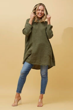SILVAVA HOODED LINEN TUNIC TOP -Female Clothing Store 0654324a9ff5c0e7682be37633e41f18