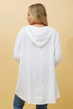 SILVAVA HOODED LINEN TUNIC TOP -Female Clothing Store 087a4001b75bfe2adf8a17b89869a55e