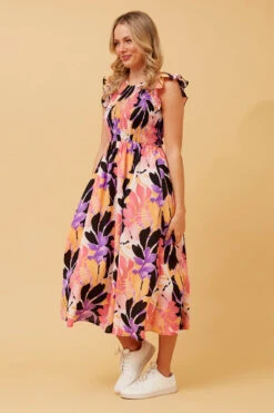 MAVIS LEAF PRINT MIDI DRESS -Female Clothing Store 0988bb945728531e371537c680917b2c