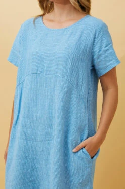 PRIANNA STRIPE LINEN SHORT DRESS -Female Clothing Store 0bf8bfa91c6f60c447107921ad3ee7ca