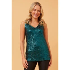 ROCKELLE SLEEVELESS SEQUIN TOP -Female Clothing Store 0cbaaa33472446f3a4175153bbc733c6