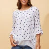 RUMI DOUBLE LAYER DOTTED TUNIC TOP