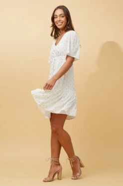 DIAMOND TEARDROP FOIL PRINT SHORT DRESS -Female Clothing Store 0f29f105f08321d2cd47f39bdc6ea111