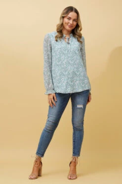 Stella FRANCA FLORAL FRILL SLEEVE BLOUSE -Female Clothing Store 0fa38cf3def69edd57413c393a894ab5