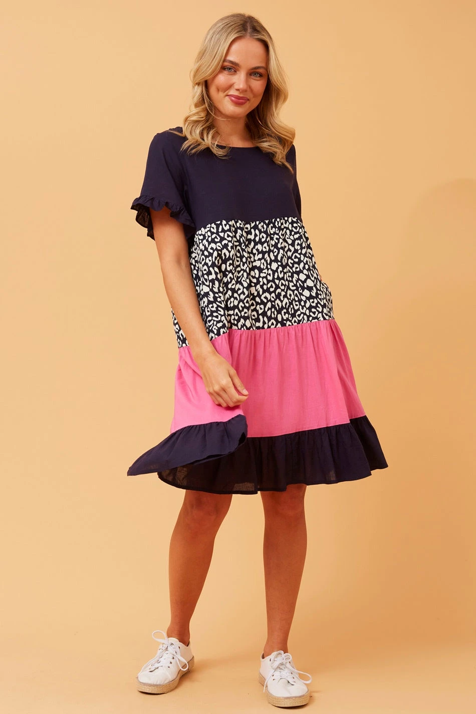 KELLY COLOUR BLOCK LINEN DRESS 4 KELLY COLOUR BLOCK LINEN DRESS - Image 4