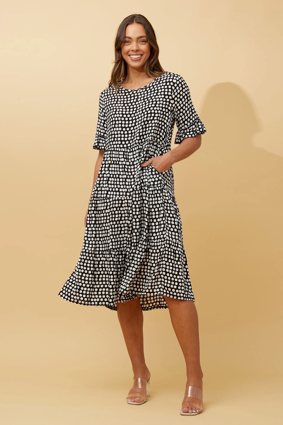 KENNA POLKA DOT MIDI DRESS 1 KENNA POLKA DOT MIDI DRESS
