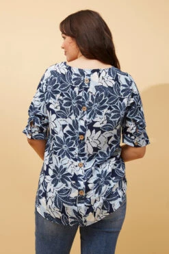 KENDRA BUTTON DETAIL FLORAL TOP 17 KENDRA BUTTON DETAIL FLORAL TOP -Female Clothing Store 128d007417dd3e648c5dab137972c219