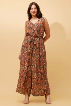ROSE LEAF PRINT JUMPSUIT -Female Clothing Store 1389de5ae0034b3615211a965168af49