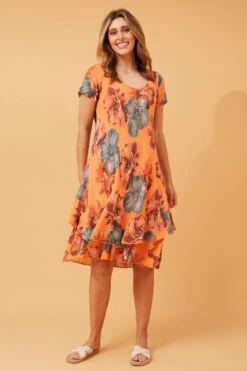 ELECTRA DOUBLE LAYER FLORAL DRESS -Female Clothing Store 177ecb007597afed99870b9bf8b427a9