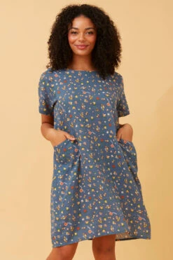 VINE DITSY FLORAL SHIFT DRESS -Female Clothing Store 1988c17c3dd562b4a091c7b7a102e0fa