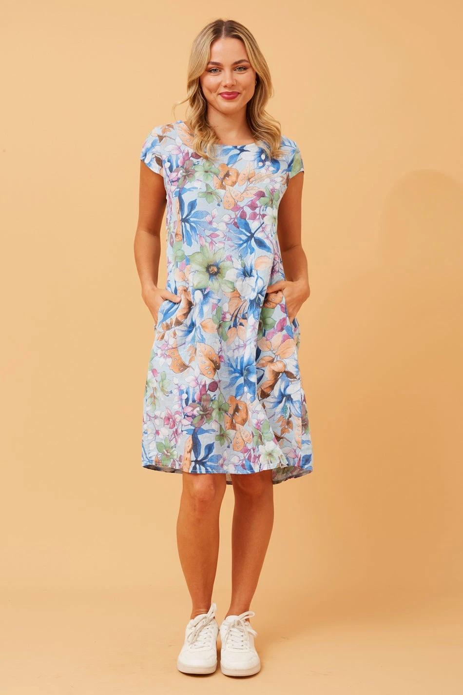 SISLEY FLORAL LINEN SHIFT DRESS 4 SISLEY FLORAL LINEN SHIFT DRESS - Image 4