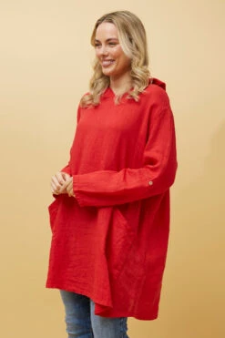 SILVAVA HOODED LINEN TUNIC TOP -Female Clothing Store 1e91f2307eff186fff89dc4e422c000c