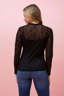 KAMALA STAR PRINT MESH TOP -Female Clothing Store 1f7d89552f1cfe25d0db93f7e7cdaac7