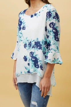 RUMI DOUBLE LAYER FLORAL TUNIC TOP -Female Clothing Store 20e7ce96f1e471ad10793a67c246567b