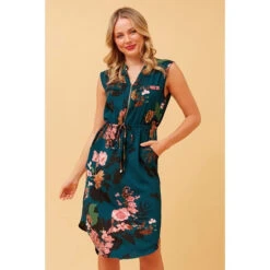AMY FLORAL ZIP FRONT DRESS -Female Clothing Store 21b85044c270d51e08cb9808eed8ebab