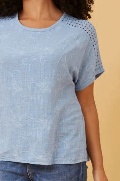 CONNIE EMBROIDERED FLORAL TOP -Female Clothing Store 233587d50a694e6e367e8396b11615d8