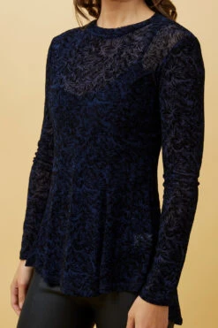 LUISA FLORAL FLOCKING TOP 14 LUISA FLORAL FLOCKING TOP -Female Clothing Store 2337f3c038f58c2fe2414a2416447f1c