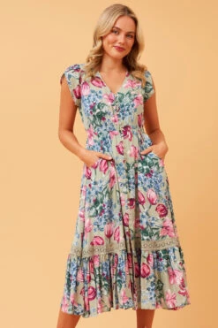 Stella MOROCCO FLORAL BOHO MIDI DRESS -Female Clothing Store 23784c7a6a06dea6ca375060e9f72d68