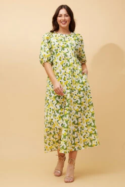 DOROTHY LEMON PRINT LINEN DRESS 11 DOROTHY LEMON PRINT LINEN DRESS -Female Clothing Store 23b8ac52dd95d22ae870a96f1f3982da
