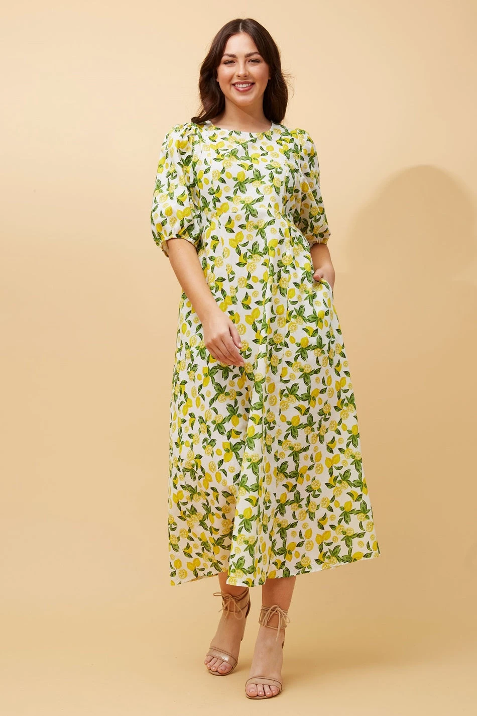 DOROTHY LEMON PRINT LINEN DRESS 3 DOROTHY LEMON PRINT LINEN DRESS - Image 3