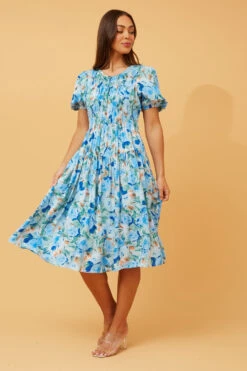 SIREN FLORAL MIDI DRESS -Female Clothing Store 23ca6be8f088a93f687fc1d075e7efcd