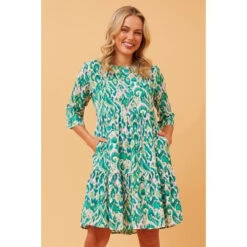 NIKO ABSTRACT PRINT SHORT DRESS -Female Clothing Store 246326714b9b27108112e30433ad96ee