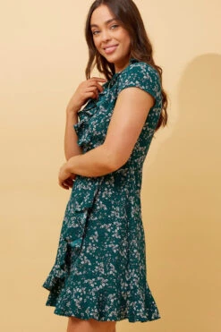 FRIDA FLORAL MOCK WRAP DRESS -Female Clothing Store 29443531f547b5eb8dd282109d018fa5