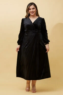 KENNEDY WRAP FRONT PLEATED VELVET MIDI DRESS 18 KENNEDY WRAP FRONT PLEATED VELVET MIDI DRESS -Female Clothing Store 2ba7a897a0a3e329a0f1b3e946e3ad12