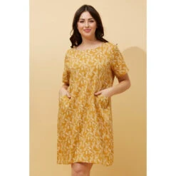 VINE LEAF PRINT SHIFT DRESS -Female Clothing Store 2f0345ff34ca8ed221d99e652b32cd06