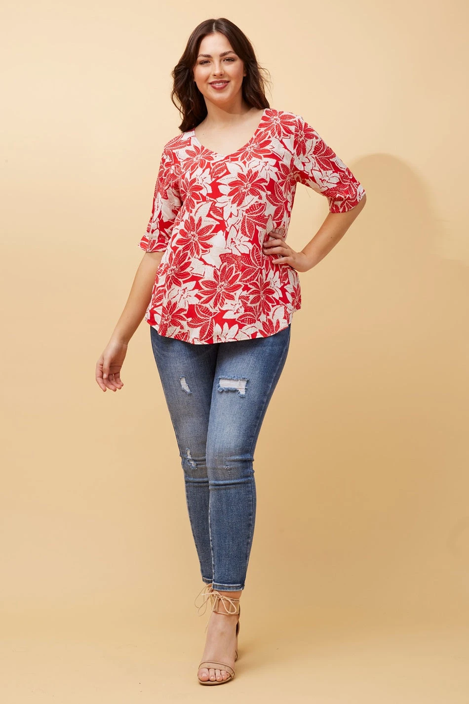 KENDRA BUTTON DETAIL FLORAL TOP 8 KENDRA BUTTON DETAIL FLORAL TOP - Image 8