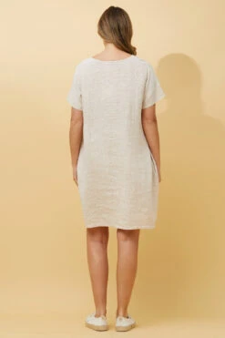 PRIANNA STRIPE LINEN SHORT DRESS -Female Clothing Store 319810e6187ab00f996cba55ea3ddcb7