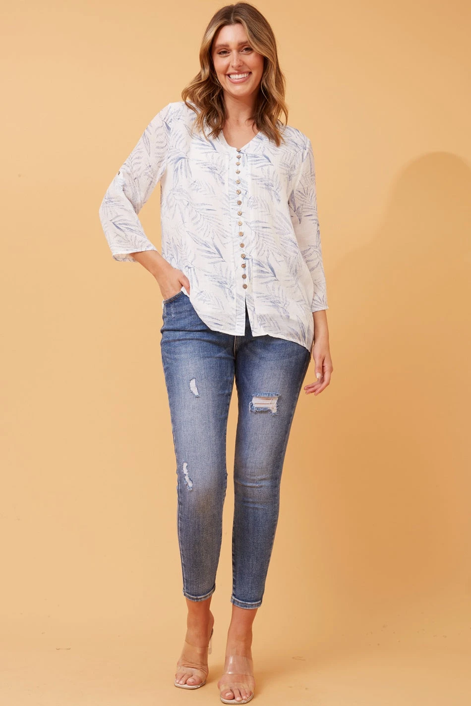 LEAF PRINT BUTTON FRONT TOP 4 LEAF PRINT BUTTON FRONT TOP - Image 4