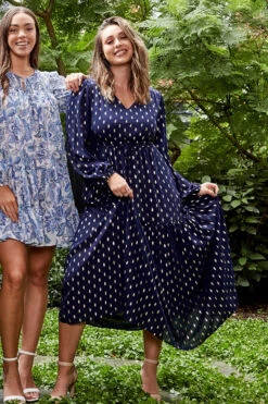 CRYSTELLE TEARDROP FOIL PRINT MAXI DRESS -Female Clothing Store 333bdc97b7a55bed82d79db6b67ba102