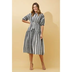 SHREYA JACQUARD PRINT MIDI DRESS -Female Clothing Store 33651a8a443e03610ac46a1150e794f4