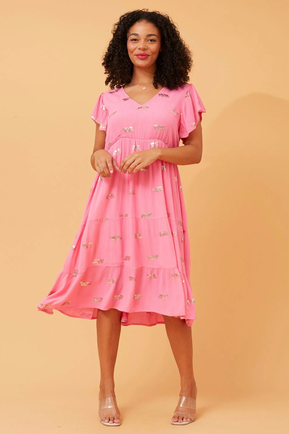 RANI SEQUIN DETAIL TIERED DRESS 1 RANI SEQUIN DETAIL TIERED DRESS