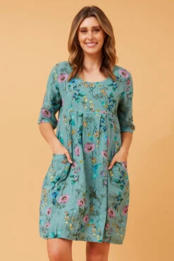 PISA FLORAL LINEN DRESS -Female Clothing Store 380580529b7ed4e4aeb853642d66a6d1
