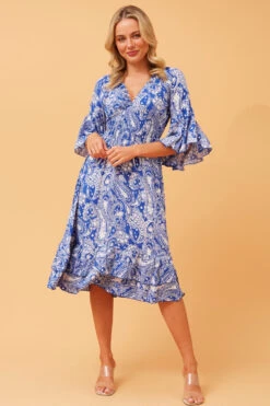 JOLIE PAISLEY PRINT DRESS