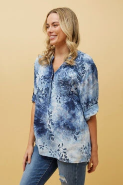 ROSETTA FLORAL SEQUIN TIE DYE DETAIL TOP -Female Clothing Store 393ba9fe23d11803e73d0afc7d23b444