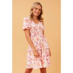 LORELAI FLORAL PRINT TIERED DRESS -Female Clothing Store 39f99e872c4e820e36382fc6234a457f