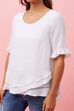 JAYDON LACE TRIM TOP -Female Clothing Store 3a046d3f613fa6fa5495eb8b4cc9a57f