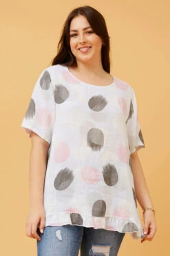 ZINNIA POLKA DOT LINEN TOP -Female Clothing Store 3ae0eea5c2c0d0adca95c688d775d69b