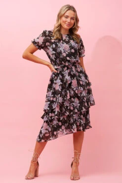 DAVINA FLORAL MIDI DRESS -Female Clothing Store 3c5745681f9524514e67838f260cc1e3
