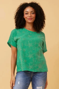CONNIE EMBROIDERED FLORAL TOP -Female Clothing Store 419a98c6e961bee20475198187425410