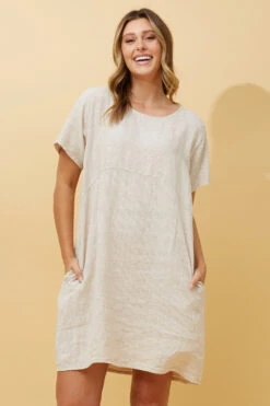 PRIANNA STRIPE LINEN SHORT DRESS