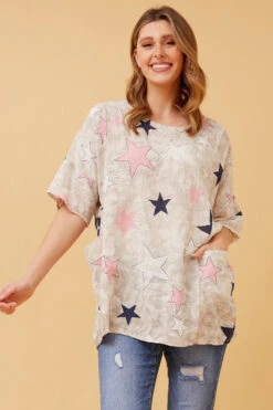 FIORENZA STAR PRINT TOP -Female Clothing Store 42634f5cd9f4dc4111cdb4055e1b7197