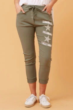 JANJA SEQUIN STAR PRINT JOGGERS -Female Clothing Store 42684eddd7fa9cd381756164d607a07e